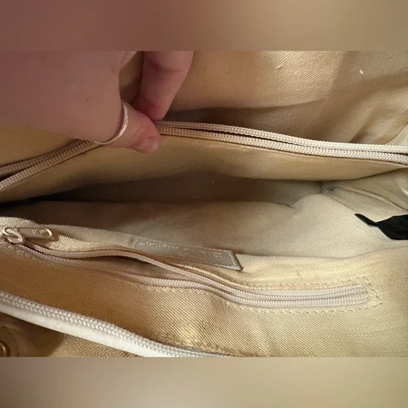 Vintage Etienne Aigner Straw Leather Top Handle Handbag Beige - Picture 6 of 13